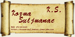 Kozma Šuljmanac vizit kartica